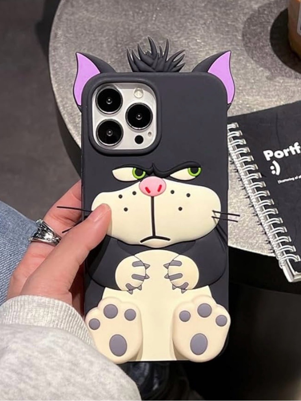 Cute Black Cat Silicone Phone Case IPhone 16